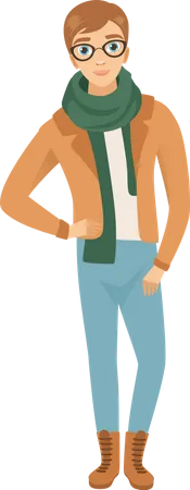 Boy in classic fashionable clothes Illustration