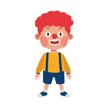 Boy in Clown costume  Illustration