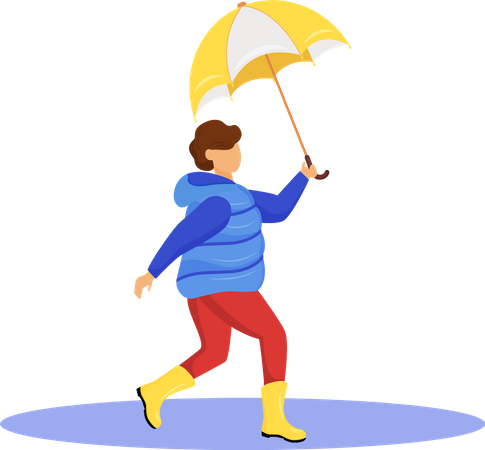 Boy in coat  Illustration