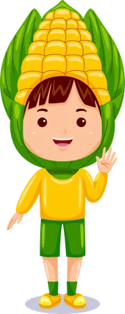 Boy in corn costume  Illustration