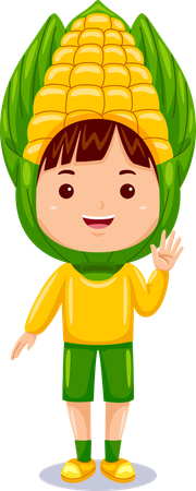 Boy in corn costume  Illustration