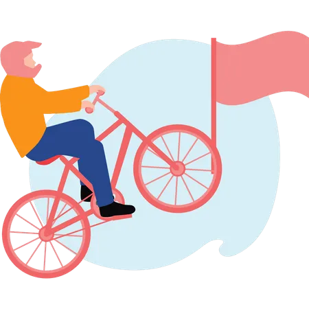 Boy in cycling competition  Illustration