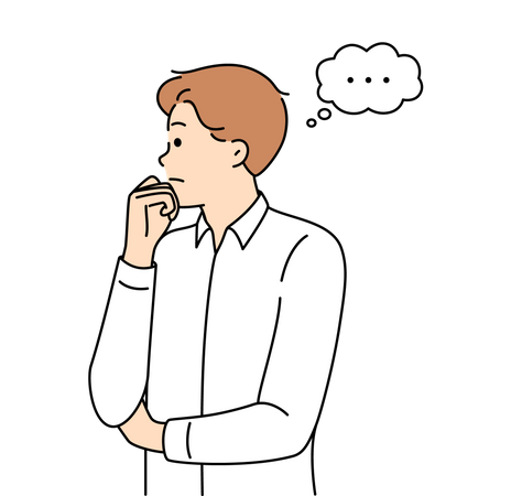 Boy in deep thought  Illustration