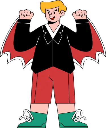 Boy in Dracula costume  Illustration