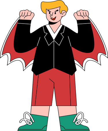 Boy in Dracula costume  Illustration