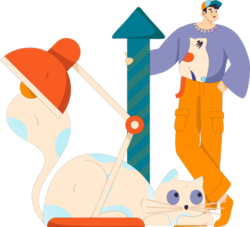 Boy in educational journey  Illustration