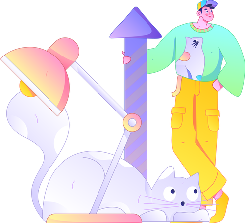 Boy in educational journey  Illustration