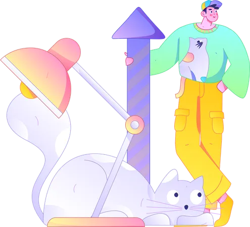 Boy in educational journey  Illustration