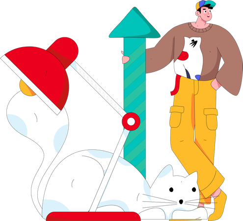 Boy in educational journey  Illustration