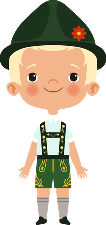 Boy In German Cloth  Illustration