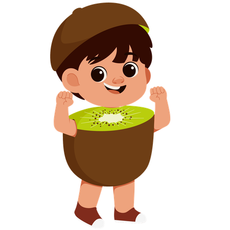 Boy in Kiwi Costume  Illustration