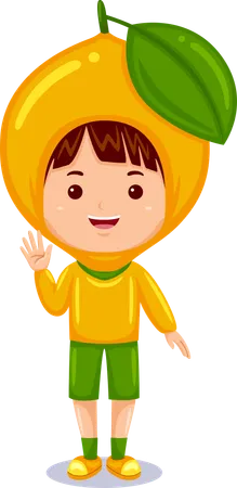 Boy Kids Lemon Character Illustration