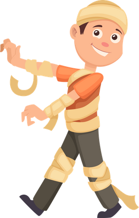 Boy in mummy costume  Illustration