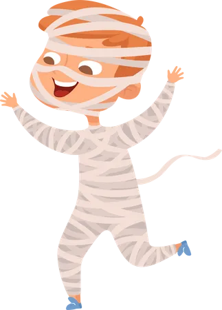 Boy In Mummy Costume Illustration