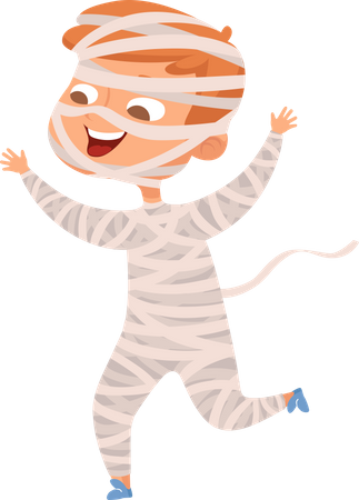 Boy In Mummy Costume  Illustration