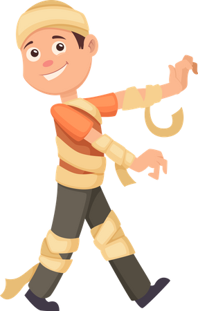 Boy In Mummy Costume  Illustration