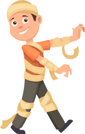 Boy In Mummy Costume  Illustration