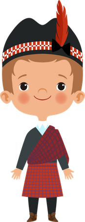 Boy In Nationalities Dress  Illustration