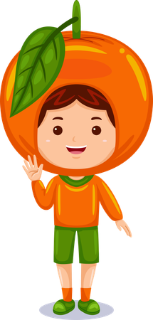 Boy in orange costume  Illustration
