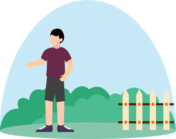 Boy In Park  Illustration