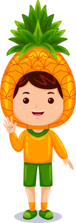 Boy in pineapple costume  Illustration