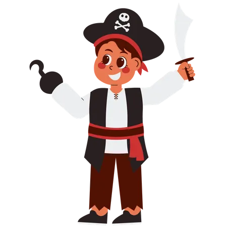 Boy in Pirates costume  Illustration