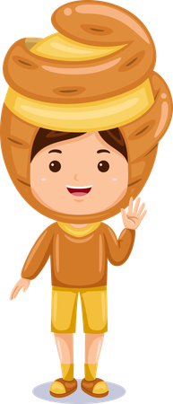 Boy in potato costume  Illustration