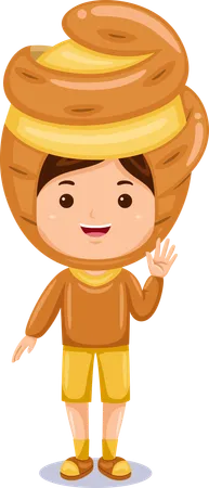 Boy Kids Potato Character Costume Illustration