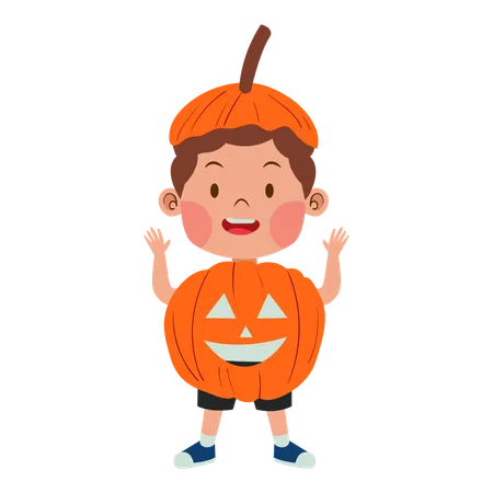 Boy in Pumpkin costume  Illustration