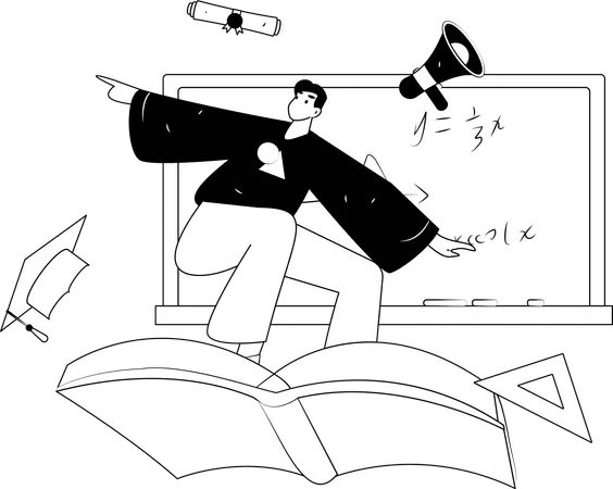 読書タイムの少年  イラスト