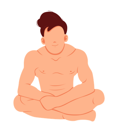 Boy in sauna Illustration