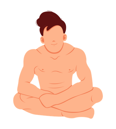 Boy in sauna  Illustration