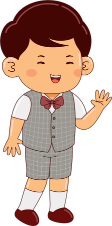 Boy In School Dress  Illustration