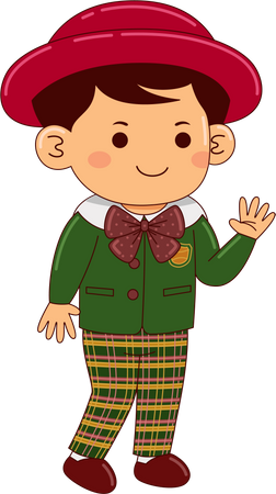 Boy In School Dress  Illustration