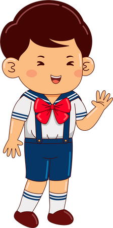 Boy In School Dress  Illustration