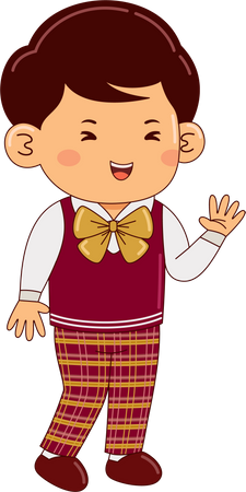 Boy In School Dress  Illustration