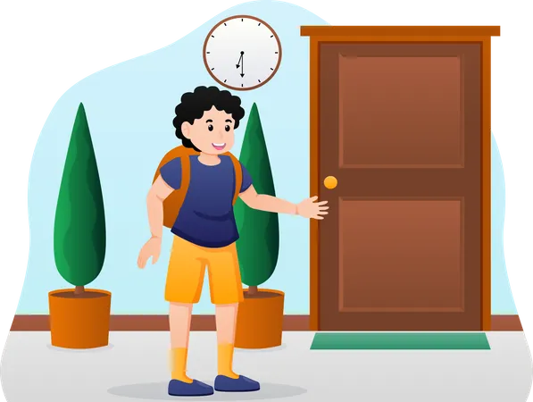 Boy in school  Illustration