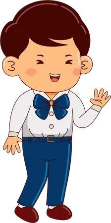 Boy In School Uniform  Illustration