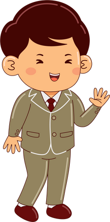 Boy In School Uniform  Illustration