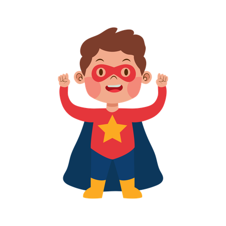 Boy in Superhero costume  Illustration