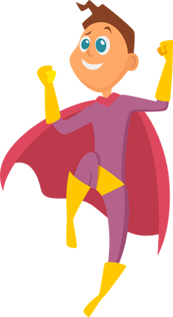 Boy in Superhero Costume  Illustration