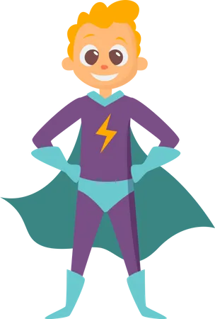 Boy In Superhero Costume Illustration