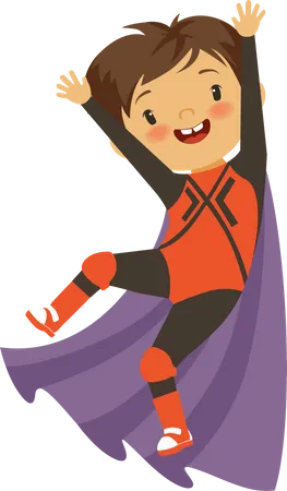 Boy in superhero costume  Illustration