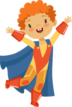 Boy in superhero costume  Illustration