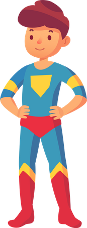 Boy In Superhero Costume Illustration