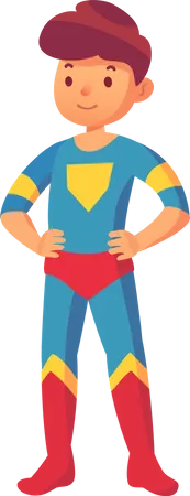 Boy In Superhero Costume  Illustration