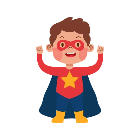 Boy in Superhero costume  Illustration