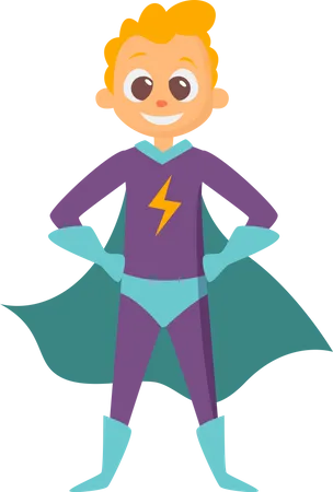 Boy In Superhero Costume  Illustration