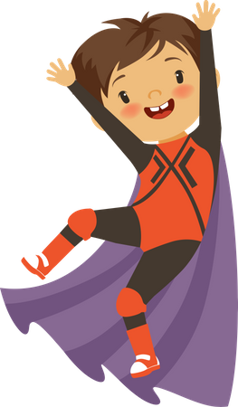 Boy in superhero costume  Illustration