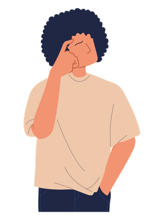 Boy in thinking pose  Illustration